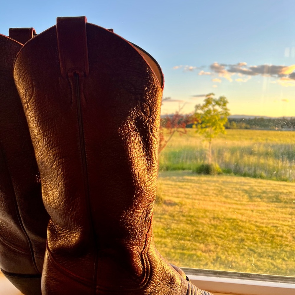 SOLD!!Western Cowboy Woman’s leather boots 7/12 from Dan’s Boots & Saddles.